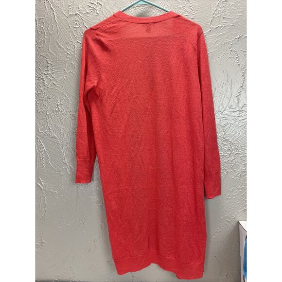 Halogen Womens Petite Coral Pink Long Sleeve Cardigan Sweater Pockets Size Small - Picture 4 of 4